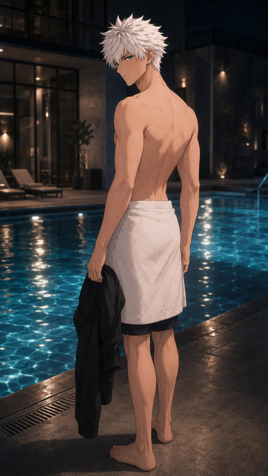After the pool, an episode moment with Tom